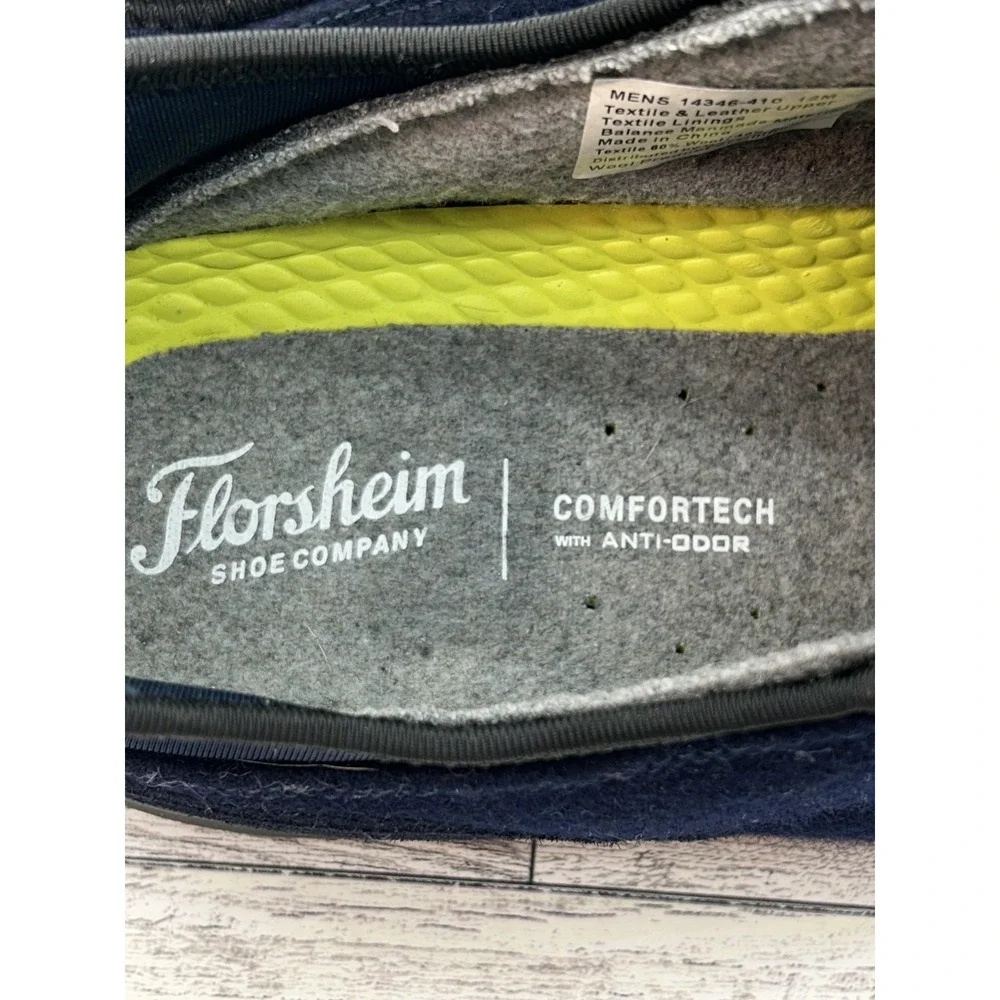 Florsheim Shoes Mens Size 12M Navy Blue Comfortech Wool Blend Slip On Sneakers‎
